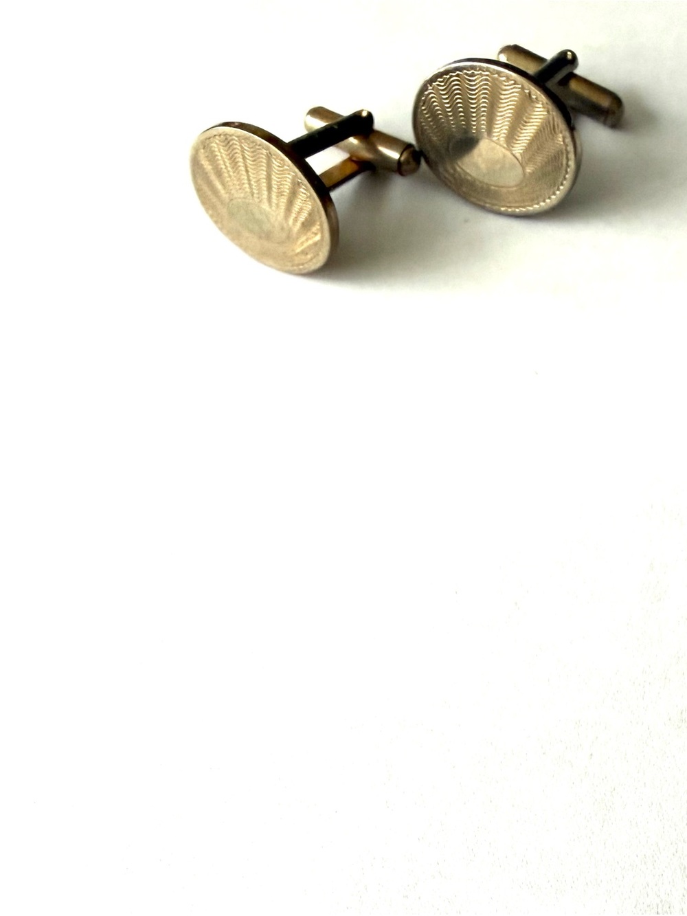 Gold-Tone Round Engraved Cufflinks - Classic Men's Accessory